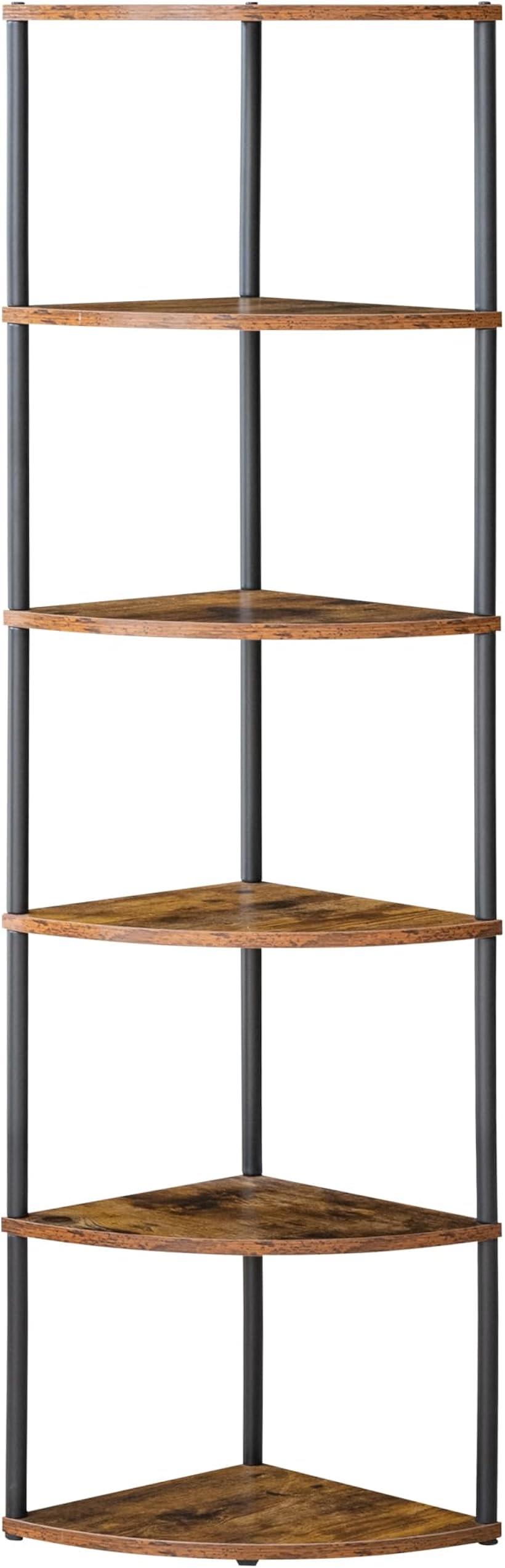 キッチンラック おしゃれ オープンシェルフ 本棚 組立品 6段 ディスプレイ 食器棚 スリム 隙間収納 木..