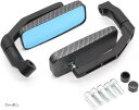 バイクミラー スクエア型 左右セット 8mm 10mm 付属 正ネジ 逆ネジ(カーボン)