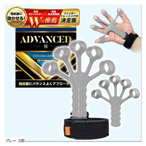 フィンガーパワー ボディビルダーx総合格闘家のW推薦 独自のダブルライナー設計 握力 トレーニング ハンドグリップ(グレー 2個)