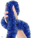 キラキラ ガーランド ツリー 飾り モール 全長10m パーティー ティンセルガーランド 青(ブルー, 幅9cm)