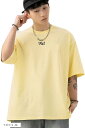 半袖Tシャツ メンズ レディース BIG ゆったり ビッグシルエット 綿100% クルーネック 重ね着風 トップス カットソー ドロップショルダー 男女兼用(イ...