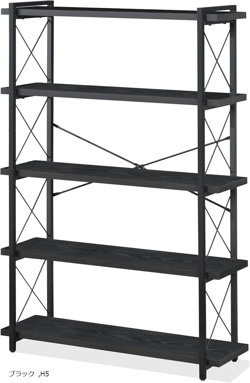 ラック オープンシェルフ 木製 収納 棚 おしゃれ 本棚 オープンラック キッチンラック 幅90cm 5段 リビ..