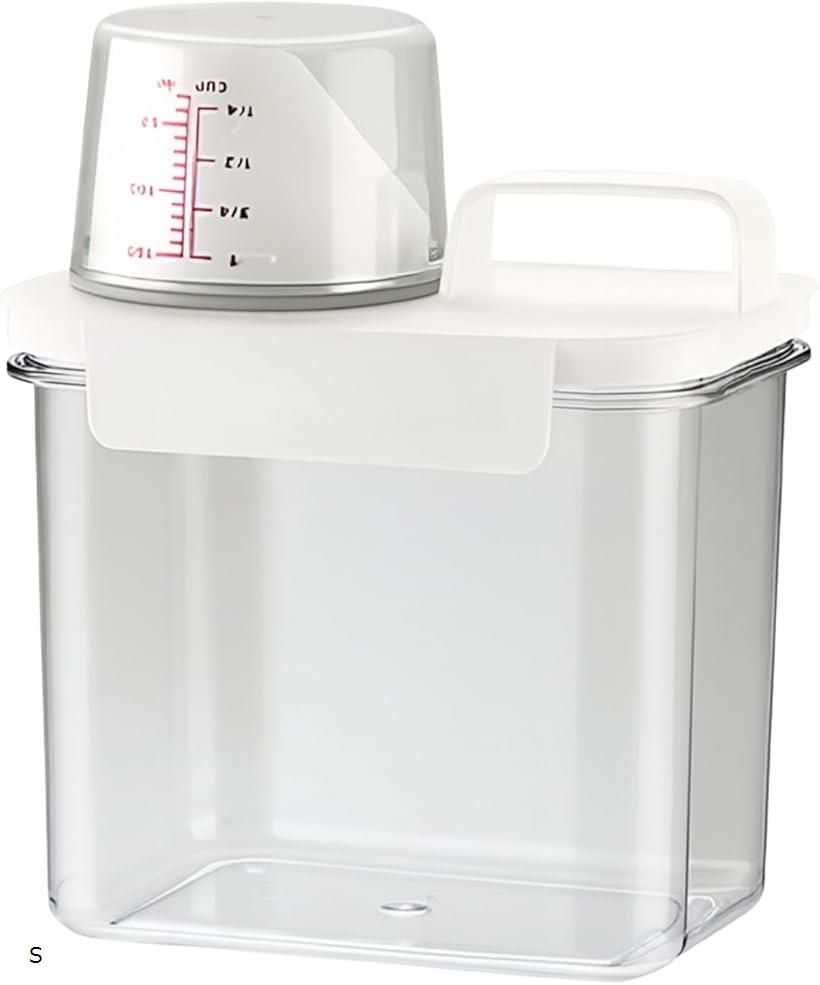 ペットフードストッカー 犬 猫 高気密 計量カップ付 透明 大容量 プラスチック (S)