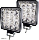 互換品 LED作業灯 ワークライト 白 四角形 4インチ 防水 12V/24V兼用 車フォグランプ ledライト