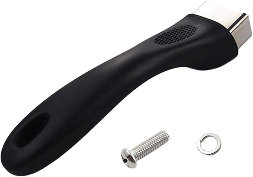 鍋の取っ手 ハンドル 交換 部品 汎用 調理器具 簡単交換 片手 ユニバーサル ネジ付き(黒)