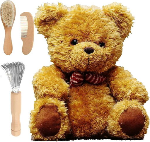 【楽天ランキング1位入賞】ぬいぐるみ用ブラシセット 毛玉除去 3種 ぬいぐるみ専用 毛並み 起毛(木色)
