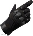 大きいサイズ タッチパネル対応 防風 タクティカル グローブ アウトドア ミリタリー(ブラック, XL)