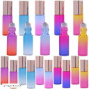 ロールオンボトル 可愛い ガラス 化粧水 携帯 アロマオイル用ボトル 容器 5ml 20本 セット(ゴールドキャップ)