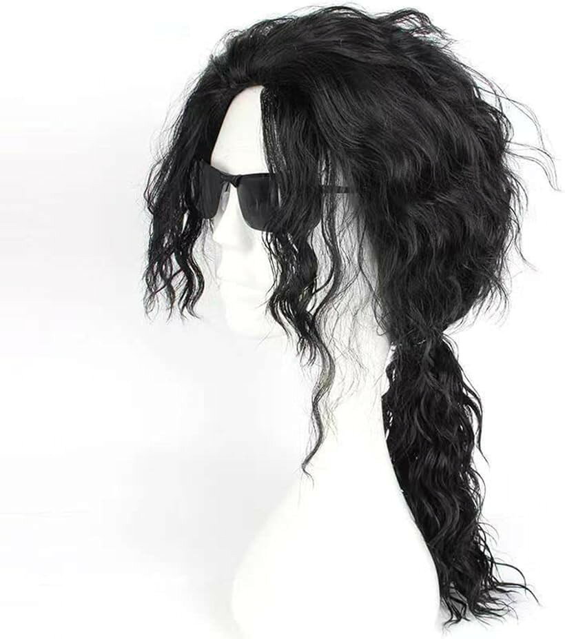 被るだけで変身 コスプレウィッグ ロング カツラ 仮装 ハロウィン ダンス ものまね (ブラック,  ...
