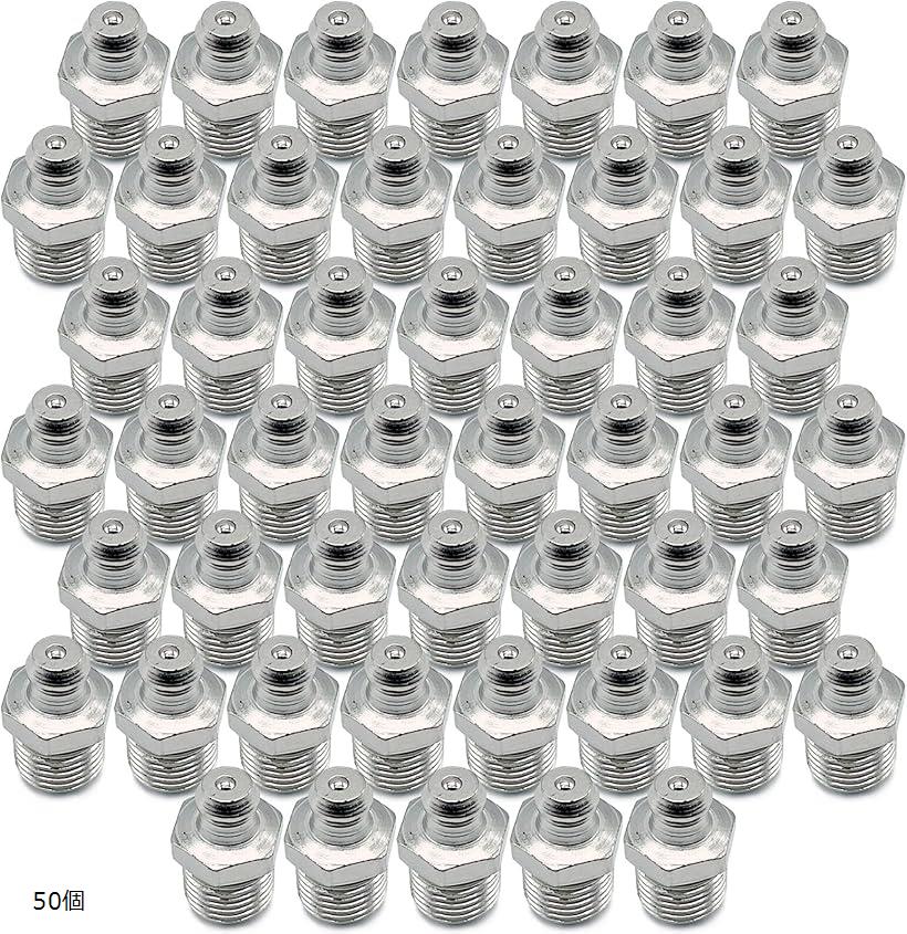 グリスニップル 直A型 ストレート 1/8PT グリース 機械 可動部 ベアリング オイル 潤滑 接続 アダプタ..