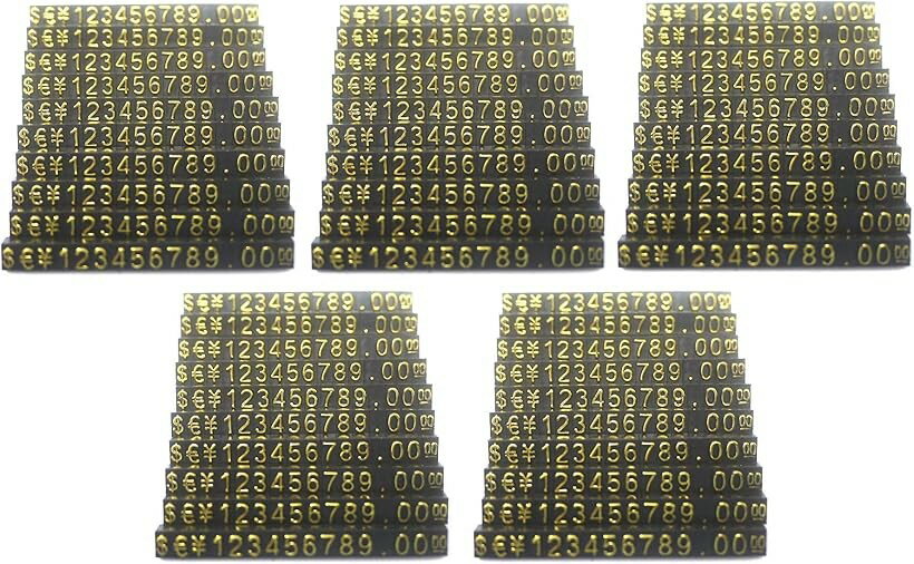 プライスキューブ M 50個 セット 金額 価格 表示 黒 ベース 文字 (黒 ベース 金 文字, M)