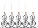 タイラバ ネクタイ スカート フック 3本針 5個セット 交換用(シルバー, 10cm)