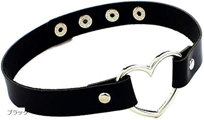 チョーカー ネックレス レディース 調節可能 合金＆大象紋フェイクレザー (ブラック)