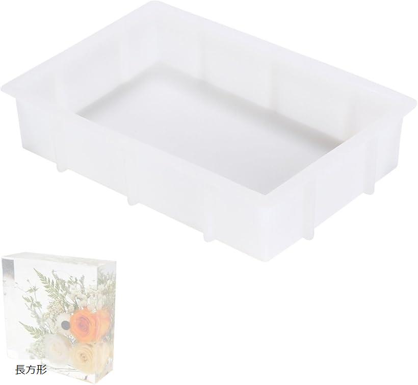 シリコンモールド 六角形 大型 ホワイト DIY レジン ハンドメイド 置物 (長方形)