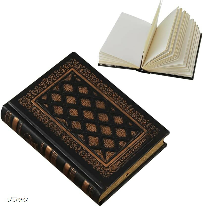 日記帳 ノート アンティーク B6 自由帳 メモ帳 魔導書風 ハードカバー ヴィンテージ おしゃれ 無地 ダ..
