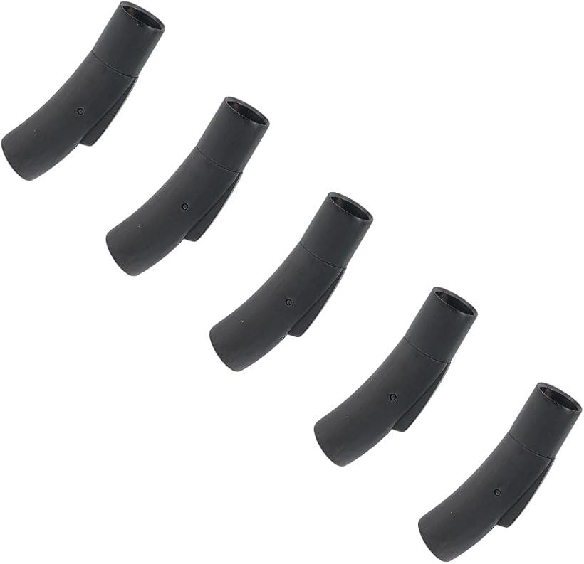 4セット 304ステンレス製バヨネット式クラスプ 穴径6mm プレス式 チューブ コラム 管状クラスプ ヒモ留め 紐留め 留め金 エンドパーツ 黒 接続金具 金属パーツ ブレスレット留め具 副資材 (ガンメタル, 30.5mm long)