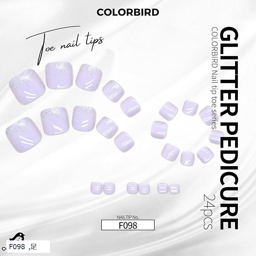 フットネイルチップ 24枚 付け爪 可愛い(F098, 足)