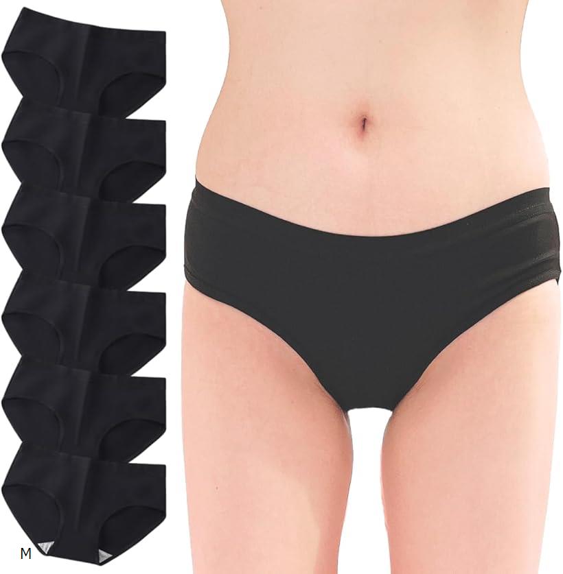 使い捨てパンツ 6枚セット 黒色 ディスポパンツ ブラック ショーツ女性用 使い捨て下着レディース 個包装 旅行用 入院 旅行防災 出張用 Mサイズ(ブラック, M)