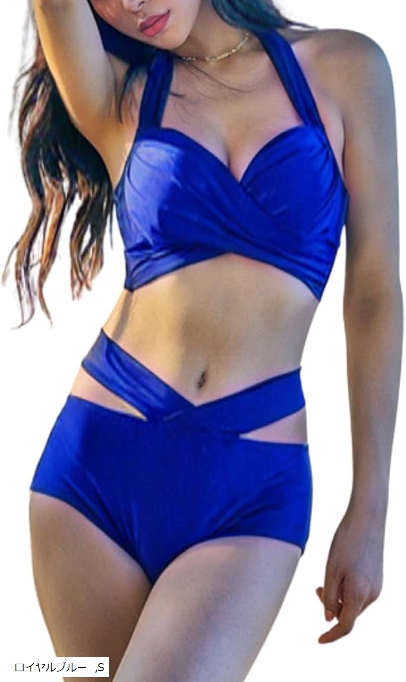 水着ビキニ検索結果｜クロス ビキニ 盛れる ホルター ネック 細見え 脚長 V デザイン 上下 セット 水着 ...