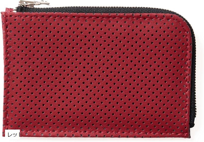 財布 キーケース コインケース メンズ レディース パンチングレザー 小さい財布 コンパクト 小銭入れ 父の日 誕生日 プレゼント(レッド)