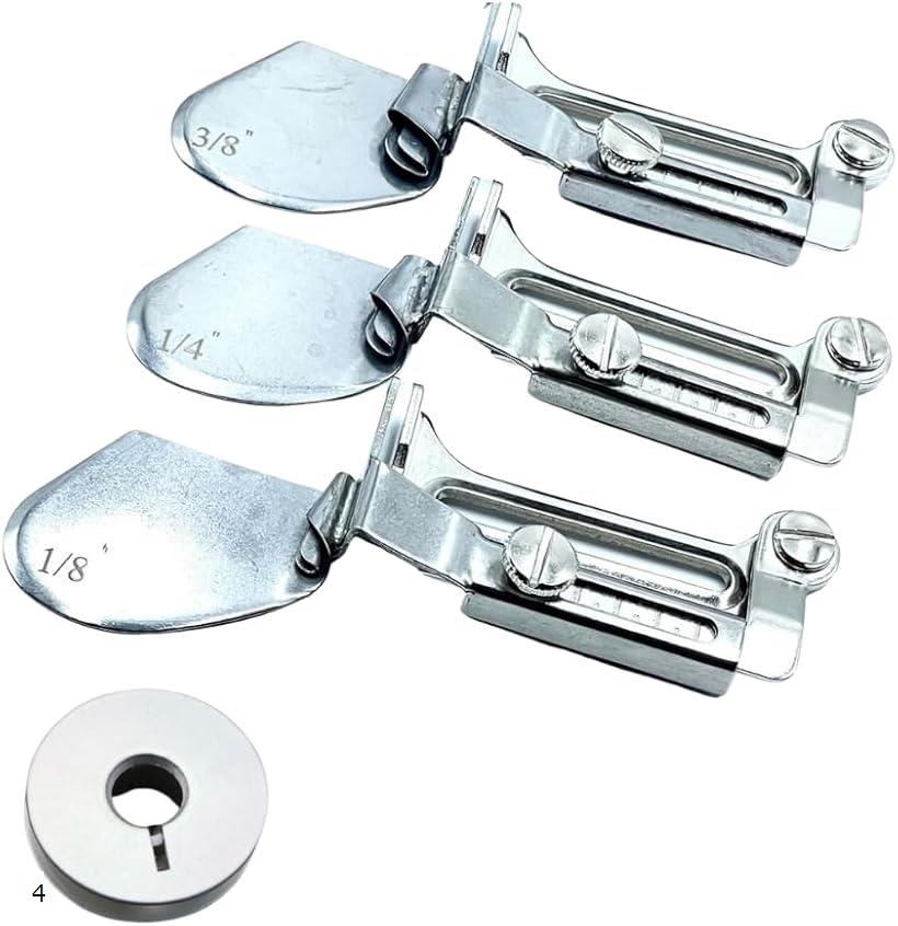 ミシン 押さえ ミツ巻き ラッパ 工業用 職業用 家庭用 アタッチメント 裁縫 裾縫い 襟処理 ミシン押さえ 3個 ボビン 1個