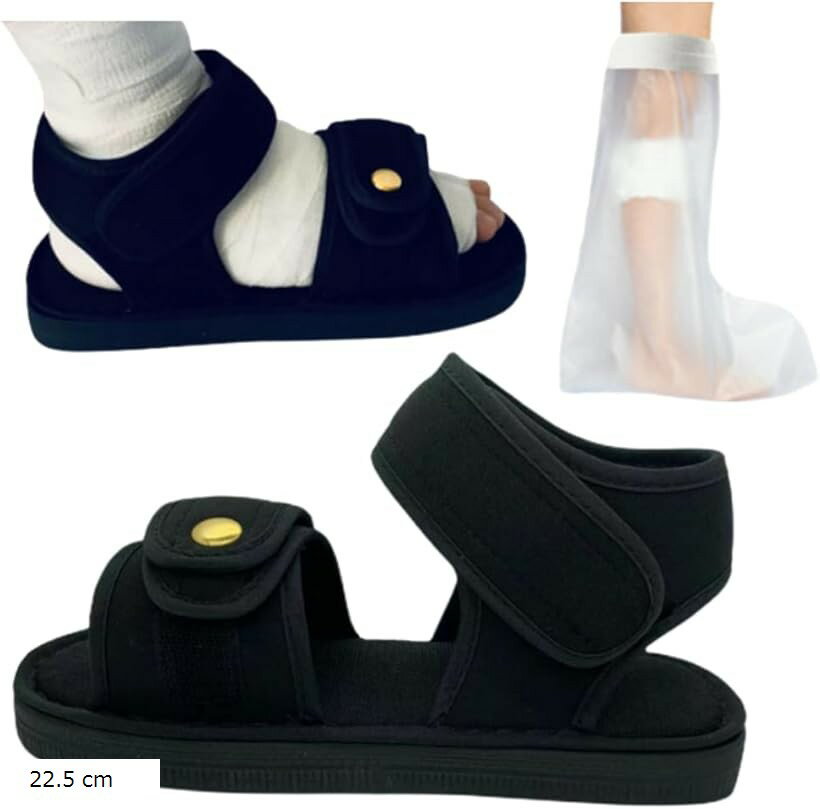 骨折 サンダル ギプスシューズ 足 靴 介護シューズ リハビリ 片足 左右兼用 調整可能 松葉杖 ( ...