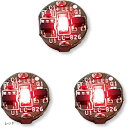 LED 電飾 磁気スイッチ 3個セット ボタン電池 CR927対応 超小型 ワイヤレス 模型 プラモデル フィギュア ライト 照明 極小(レッド)