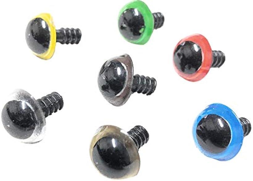 ハンドメイド材料 ぬいぐるみ カラー目玉 手作り人形 動物さし目 7色70個セット HMP009 8mm HMP009
