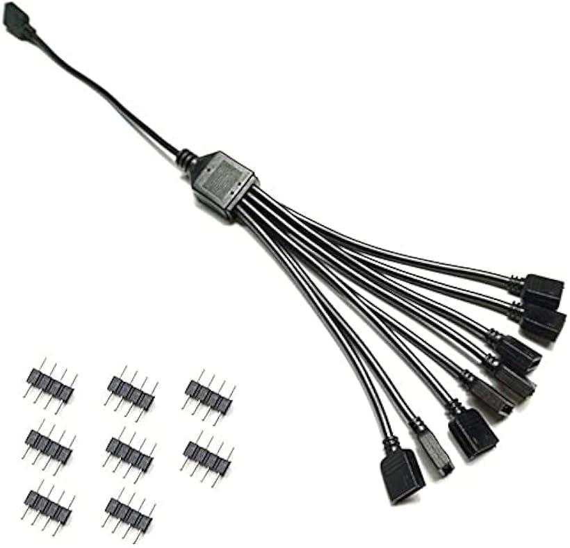 4ピン RGB LED用 8分岐ケーブル 30cmA AURA SYNC