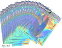 オーロラ チャック袋 アルミ袋 100枚セット チャック付き袋 ミニ 厚手 ラッピング ホログラム 6cmx8cm(6cmx8cm)