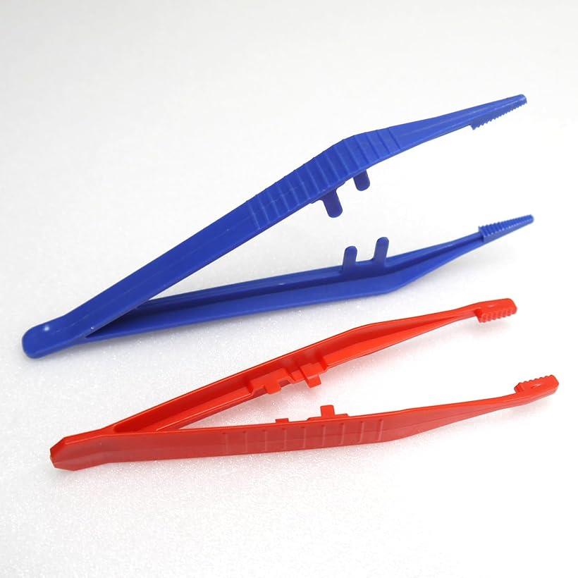 ピンセット プラスチック製 ビーズピンセット 帯電防止 手芸 ハンドメイド 修理ツール 美容 ジュエリー 子供用 大人用 110mmx10個 125mmx10個 合計20個セット(4.0)