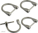 Dカン Dリング ネジ式 アクセサリ キーホルダー 金具 バックル 4個セット(ブラック)