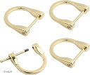 Dカン Dリング ネジ式 アクセサリ キーホルダー 金具 バックル 4個セット(ゴールド)