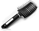 ヘアブラシ パドック 髪 頭皮 ヘッド ケア スタイリング ブロー ドライヤー 用 シリコン ハンドル さらさら ブラッシング 絡まない キューティクル(ベーシックブラック, Medium)