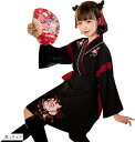 大正ロマン 袴 コスプレ 猫 着物 和装 和服 ロリィタ ネコ柄 ハロウィン ショート丈 黒 Lサイズ(ブラック)(3)
