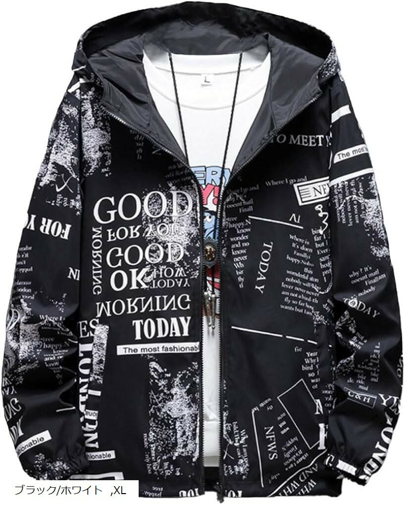 ���ޥ� ��С����֥� ���åץ��å� �ѡ����� ������ɥ֥졼���� �����奢�� �������� �� ��� (�֥�å�/�ۥ磻��, XL)