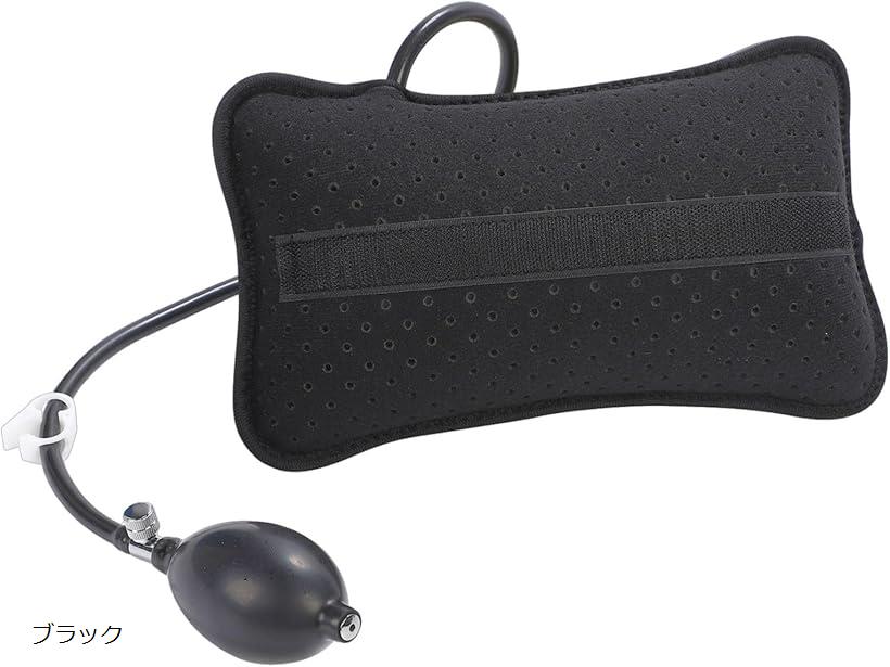 ランバーサポート 腰枕 腰クッション エアークッション 車腰痛クッション 運転 背中 (ブラック, 26cnx17cm)