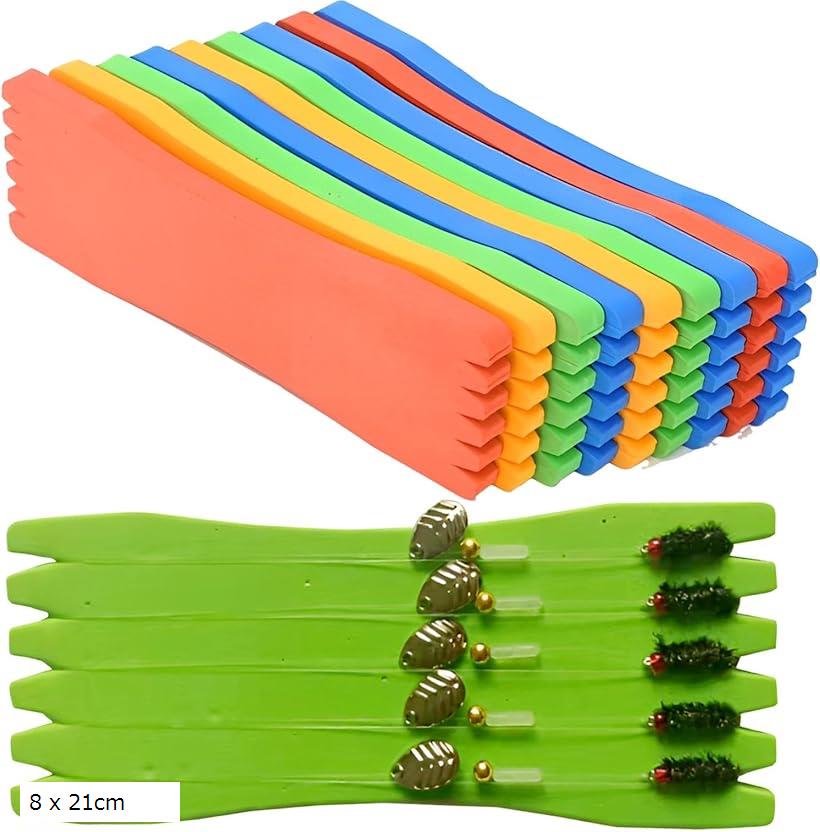 仕掛け巻き 釣り糸巻き スポンジ ライン巻き しかけ 収納 12個セット 8 x 21cm (8 x 21cm)