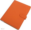 システム手帳 B5 26穴 リングサイズ 19mm ルーズリーフ マグネットボタン 使いやすい 黒 茶 縦 275mm 横 210mm(オレンジ)