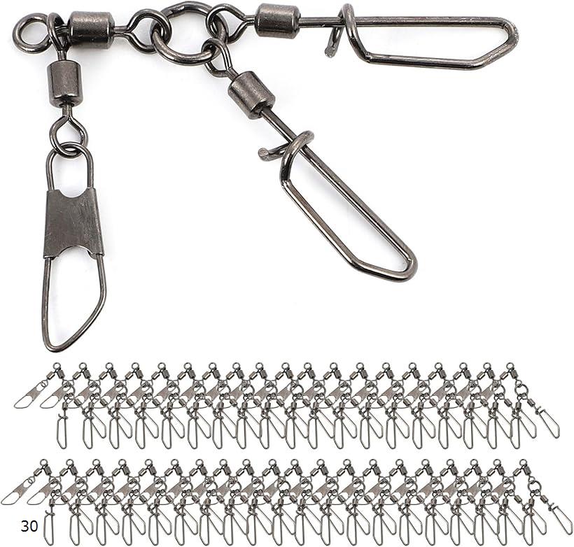タコ エギ スイベル スナップ サルカン 釣り 蛸 ダブル 仕様 スクリュー 海 ルアージグ 仕掛け 道具 ワンタッチ リング 30個