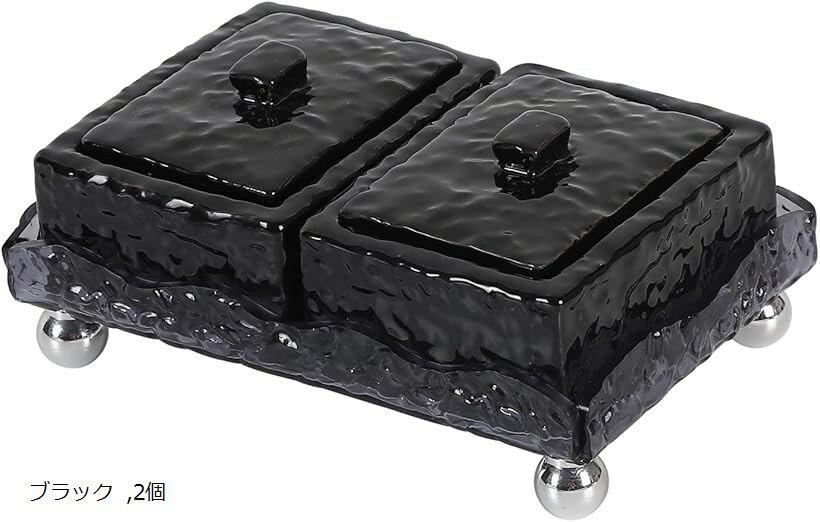 綿棒ケース セラミック 小物 収納 おしゃれ 卓上 水波模様 楊枝 コットン 化粧品 容器 シンプル モダン..