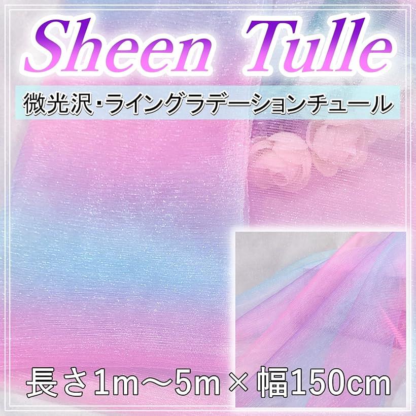 グラデーション チュール 生地 微光沢 幅150cm ソフト 手芸 衣装 布 2m (グラデーション, 2m) horiku-10146779 ホリック サンプル画像2