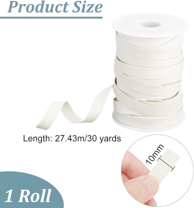 30ヤード/27.5m ソフト織ゴム 水着ゴム 10mm幅 ウエストゴム 白色 平ゴム 織りゴム 弾性バンド 裁縫 パジャマ 帽子 ズボン用 幅広ゴム 手芸(30ヤード)