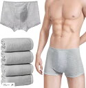 使い捨てパンツ ボクサーパンツ 男性用 個包装 入院 介護 6枚セット(グレー, M)