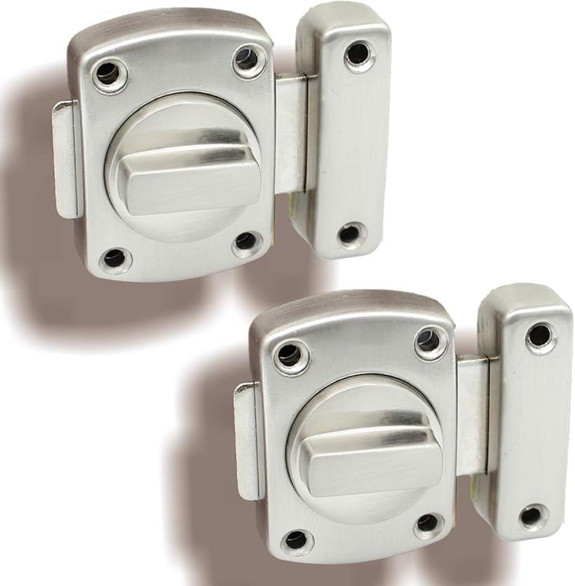 ドアロック 回転 内鍵 回転式 室内 カギ 施錠 扉 侵入防止 (透明, S)