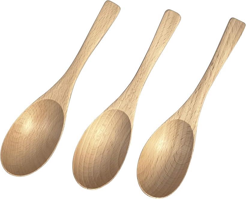 3本 セット 木製 スープ スプーン レンゲ
