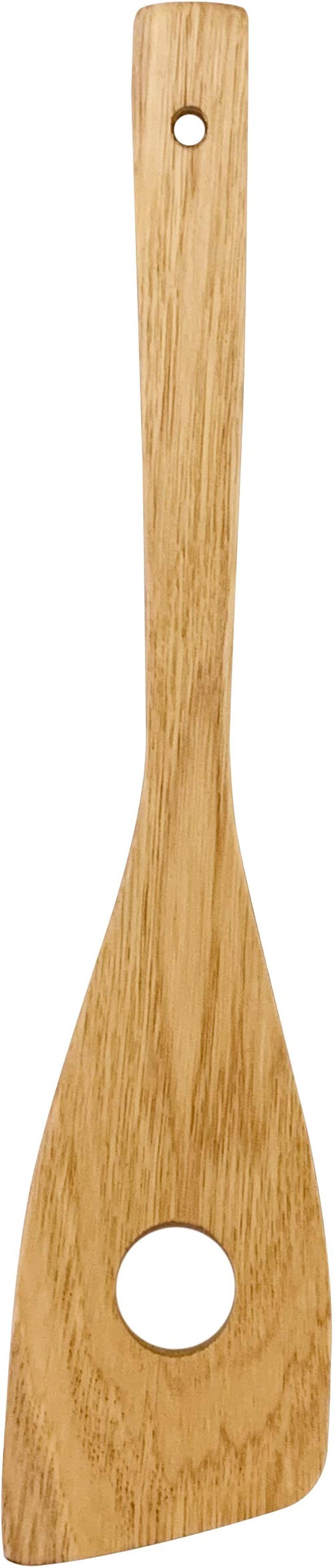 木べら 木ベラ へら ヘラ 穴あき 料理用 調理用 保管に便利なS字フック付き (長さ:30cm 最大幅:6.5cm)
