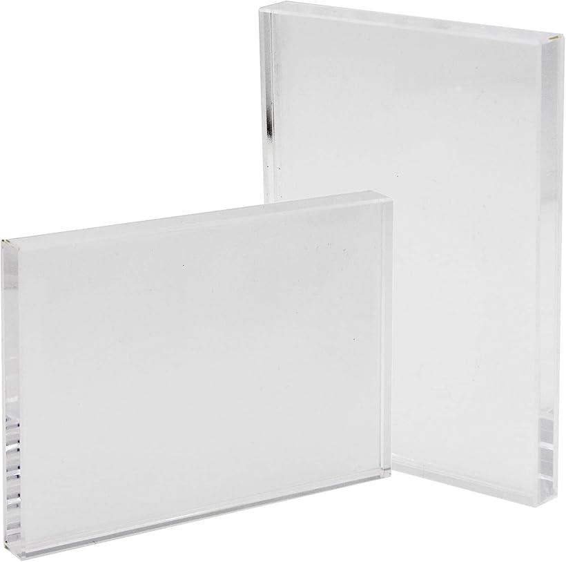 アクリル プライス カード 立て 2個セット ポストカード ハガキ 写真 フォト スタンド 透明 大 (クリア)(3)