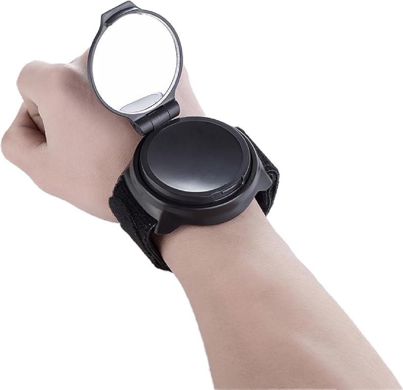 自転車 アームミラー バックミラー 手首装着 バーエンドミラー バイクミラー 戸外ミラー 丸型 回転 広角 コンパクト