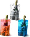 アイスクーラーバッグ ワインバッグ 保冷 氷 PVC シャンパン 日本酒 焼酎 飲み物 3色セット SNS映え(クリア・ブルー・オレンジ)